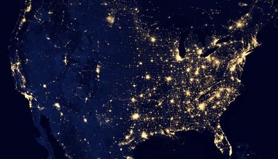 
              In this image provided by NASA, the United States of America is seen at night from a composite assembled from data acquired by the Suomi NPP satellite in April and October 2012. The ima